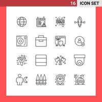 16 kreativ ikoner modern tecken och symboler av låda musik tangentbord media strand redigerbar vektor design element