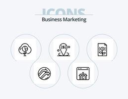 Business-Marketing-Linie Icon Pack 5 Icon-Design. Standort. Daten. Graph. Wachstum. Geschäft vektor