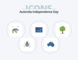Australien oberoende dag platt ikon packa 5 ikon design. träd. Land. resa. Australien. fåglar vektor