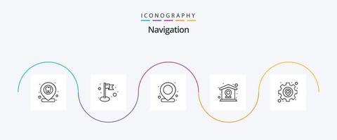 navigering linje 5 ikon packa Inklusive Karta. redskap. Karta. stift. plats vektor