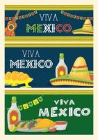 viva mexico firande banner set vektor