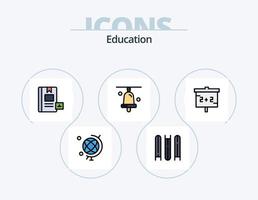 Bildung Linie gefüllt Icon Pack 5 Icon Design. Tafel. Dateien. e. Ausbildung. Schule vektor