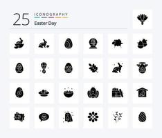 Ostern 25 solides Glyphen-Icon-Pack inklusive Baby. Ostern. Glas. wolle. Lamm vektor
