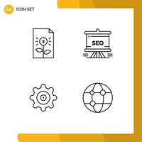 4 kreativ ikoner modern tecken och symboler av Bank styrelse finansiera Traning redskap redigerbar vektor design element