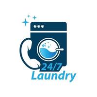 waschmaschine waschküche logo. einfache Illustration des Waschmaschinen-Waschraum-Vektorlogos vektor