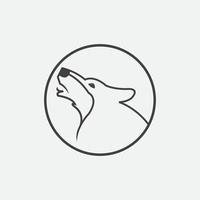 wolfskopf handgezeichnetes gestaltungselement im stil für logotyp, etikett, abzeichen und anderes design. Folge 10 vektor
