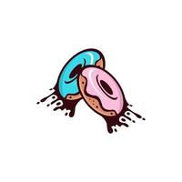 Donut-Logo-Symbol. Wappen des Cafés oder der Bäckerei. Donut süßes Dessert Vektor-Logo-Symbol, Identität, Visitenkarte. vektor