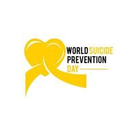 Welt-Suizidpräventionstag 10. September Konzept mit Bewusstseinsband vektor