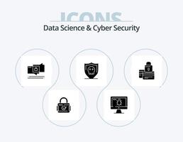 Datenwissenschaft und Cybersicherheit Glyphen-Icon-Pack 5 Icon-Design. Karte. schmucklos. Plaudern. sicher. Schild vektor