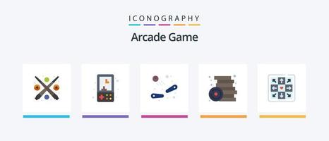 Arcade Flat 5 Icon Pack inklusive Spielzeug. Party. spielen. Spiele. spielen. kreatives Symboldesign vektor