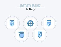 militärisches blaues Icon Pack 5 Icon Design. Militär. Armee. Streifen. Streifen. eins vektor