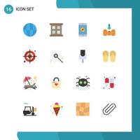 uppsättning av 16 modern ui ikoner symboler tecken för form cirkulär mobil Ansökan pil pengar redigerbar packa av kreativ vektor design element