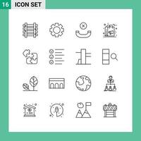 16 kreativ ikoner modern tecken och symboler av logik företag telefonlur kampanj marknadsföring redigerbar vektor design element