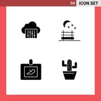 Stock Vector Icon Pack mit 4 Zeilenzeichen und Symbolen für bearbeitbare Vektordesign-Elemente für Cloud-Ultraschall-Audio-Baby-Natur