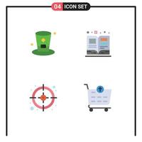4 universell platt ikon tecken symboler av glas förvaltning irland skolbok kolla upp redigerbar vektor design element