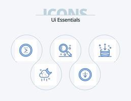 ui Essentials blaues Icon Pack 5 Icon Design. importieren. runter. Rechts. Richtung. suchen vektor