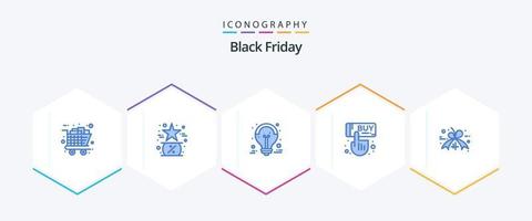 Black Friday 25 Blue Icon Pack inklusive Klick. Verkauf. wie. Verkaufsanzeige. großer Verkauf vektor