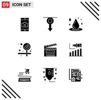9 kreativ ikoner modern tecken och symboler av film riktning män styrelse spa redigerbar vektor design element