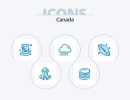 kanada blå ikon packa 5 ikon design. bas boll. Kanada. keps. Kanada. moln vektor
