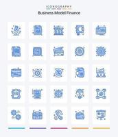 Creative Finance 25 Blue Icon Pack wie Buchhaltung. Verordnung. Bank. Markt. Finanzen vektor