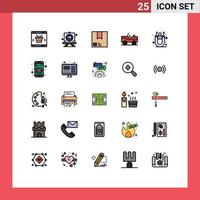 25 kreativ ikoner modern tecken och symboler av skåpbil militär styrelse sändning paket redigerbar vektor design element