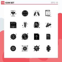 Stock Vector Icon Pack mit 16 Zeilenzeichen und Symbolen für Netzwerk-Mobilhemden, Weingetränke, bearbeitbare Vektordesign-Elemente