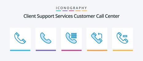 Call Blue 5 Icon Pack inklusive . löschen. Telefon. Kontakt. eingehend. kreatives Symboldesign vektor