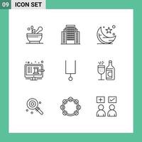 9 kreative Symbole moderne Zeichen und Symbole der bearbeitbaren Vektordesign-Elemente des Shop-Bildschirms Mondauktion Ramadhan vektor