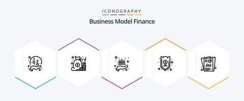 Finanzen 25-Zeilen-Icon-Paket inklusive Kredit. sicher. Geld. Vermögen. Management vektor