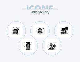 webb säkerhet glyf ikon packa 5 ikon design. nätverk. data. säkra. person. anonym vektor