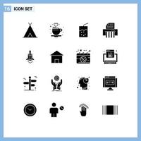 16 kreative Symbole, moderne Zeichen und Symbole zur Förderung des Starts von Cocktail-Launch-Papier, editierbare Vektordesign-Elemente vektor