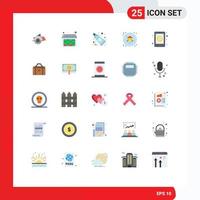25 flaches Farbpaket der Benutzeroberfläche mit modernen Zeichen und Symbolen der Inbox-App Zahnimmobilie nach Hause editierbare Vektordesign-Elemente vektor