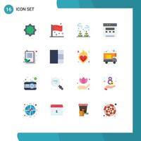 16 flaches Farbkonzept für mobile Websites und Apps Zwischenablage Website globales Browserblatt editierbares Paket kreativer Vektordesignelemente vektor