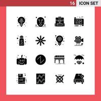 16 kreative Symbole, moderne Zeichen und Symbole der Designarchitektur von Serve-Bodentaschen, editierbare Vektordesign-Elemente vektor
