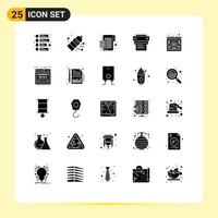 Stock Vector Icon Pack mit 25 Zeilenzeichen und Symbolen für den Druck von Auszeichnungen Buchhaltung Druckprozentsatz editierbare Vektordesign-Elemente
