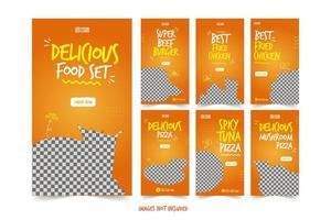 Fast-Food-Banner für Social-Media-Werbevorlage gesetzt vektor