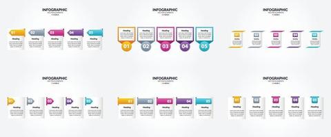 flaches Designset der Vektorillustrations-Infografiken für Werbebroschürenflieger und -zeitschrift vektor