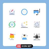 Stock Vector Icon Pack mit 9 Zeilen Zeichen und Symbolen für SEO Premium Interface Schnorchel Ocean editierbare Vektordesign-Elemente