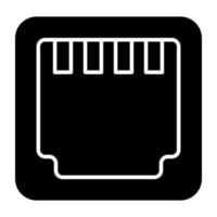 Premium-Download-Symbol des Ethernet-Ports vektor