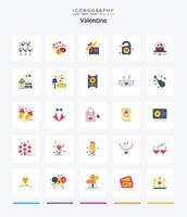 Creative Valentine 25 Flat Icon Pack wie Liebe. Liebe. Dekoration. Tag. Valentinstag vektor