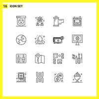 16 kreative Symbole moderne Zeichen und Symbole von globalen Marketinggeräten SEO-Codierung editierbare Vektordesign-Elemente vektor