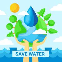 Sparen Sie Wasser Poster vektor