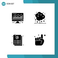 uppsättning av 4 modern ui ikoner symboler tecken för dator sida lantbruk växt hand redigerbar vektor design element