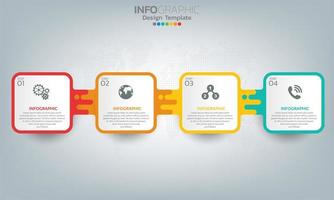 Business-Infografik-Elemente mit 4 Abschnitten oder Schritten vektor