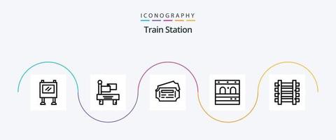 tåg station linje 5 ikon packa Inklusive . tåg. biljett. station. tåg vektor