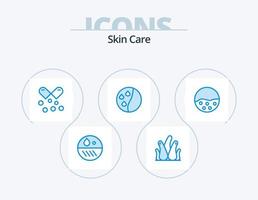 hud blå ikon packa 5 ikon design. hud. hår behandling. olja. hår terapi. omega piller vektor