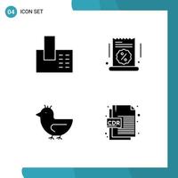 uppsättning av 4 modern ui ikoner symboler tecken för apparater Anka telefon försäljning annons svan redigerbar vektor design element