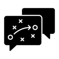 en fast design ikon av strategisk chatt vektor
