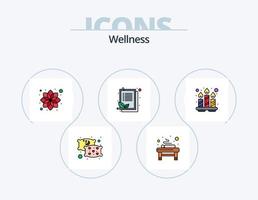 Wellness-Linie gefüllt Icon Pack 5 Icon Design. Kerze. Saft. Frucht. Gesundheit. trinken vektor