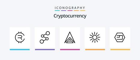 kryptovaluta linje 5 ikon packa Inklusive mynt. crypto valuta. rutnät mynt. krypto. sibcoin. kreativ ikoner design vektor